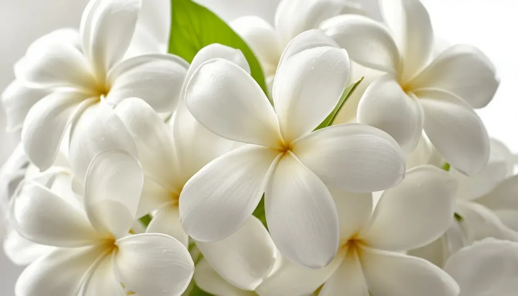 White flower wallpaper featuring fresh jasmine flowers with soft white petals and a clean, elegant floral background.