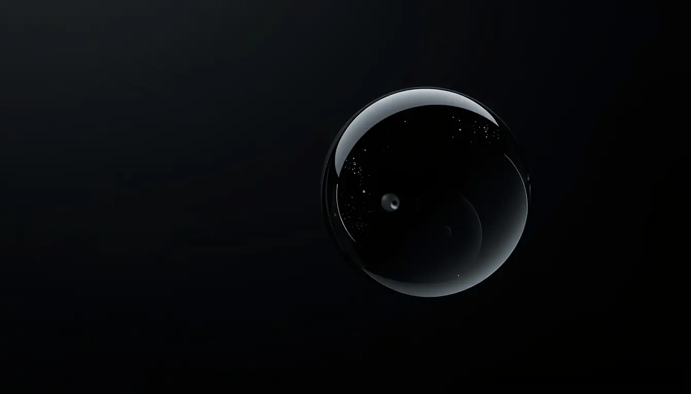 Transparent glass sphere on pure dark background, amoled-pure-black-wallpaper-4k ultra HD minimal abstract wallpaper