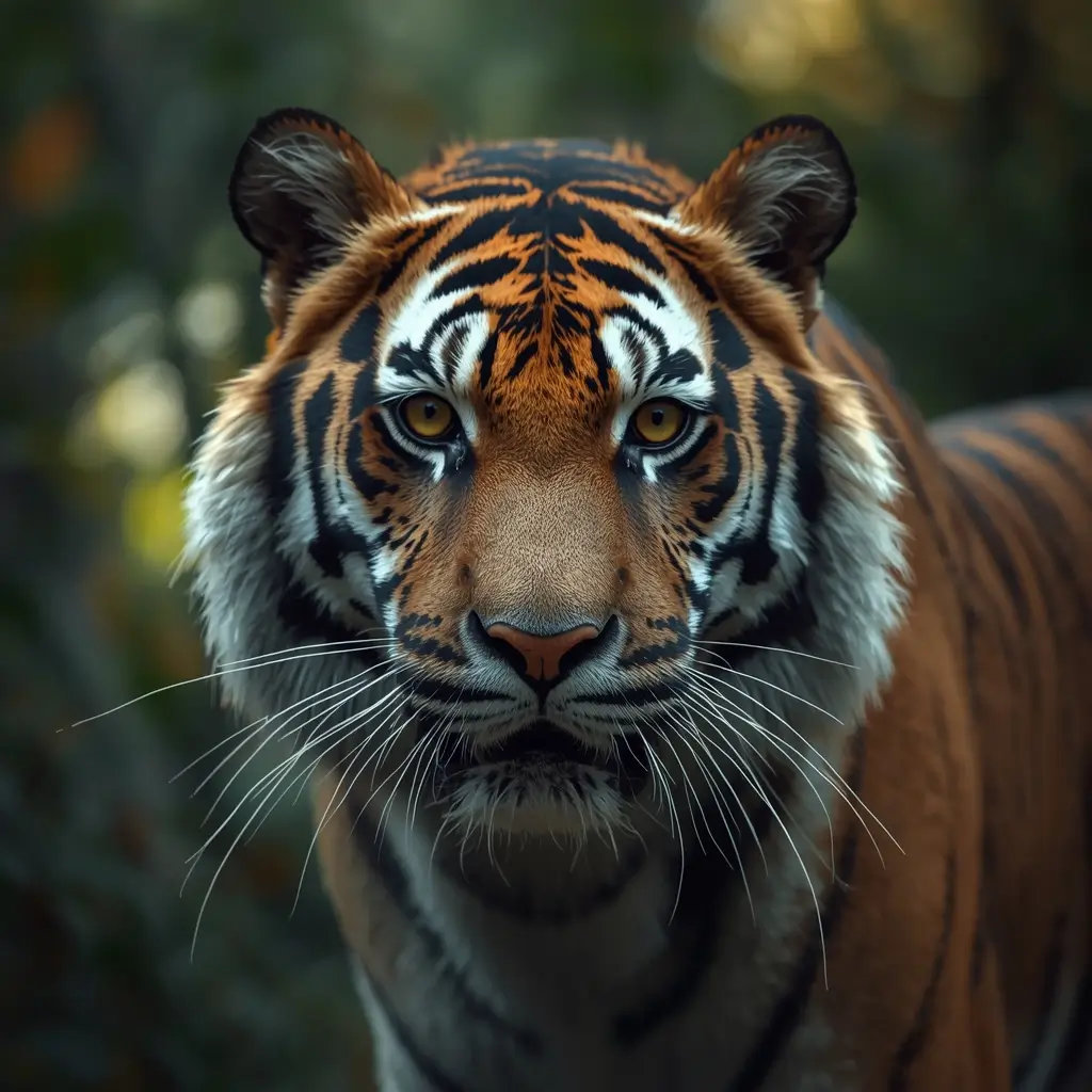 Bengal tiger animal wallpaper with intense eyes and bold stripes in a natural forest setting