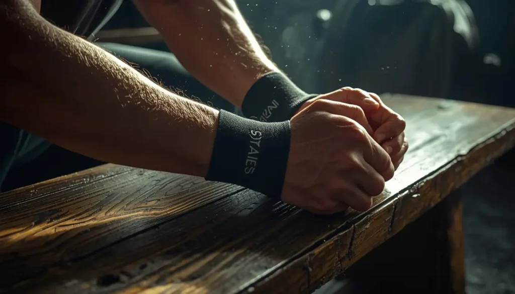 Close-up of athlete hands gripping bench before workout, wallpaper-motivation-gym showing focus, strength, and intense training preparation
