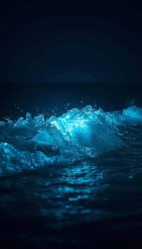 A stunning glowing blue ice splash emerging from dark water creating a powerful contrast against a deep black background perfect for OLED displays. This amoled-wallpaper-4k design delivers rich colors and deep blacks making it ideal for modern smartphones and screens. Perfect for users searching for dark-amoled-wallpaper, amoled-black-wallpaper-4k, super-amoled-black-wallpaper, amoled-wallpaper-black and ultra-hd-4k-amoled-wallpaper-1440p that enhance visual depth and battery efficiency.