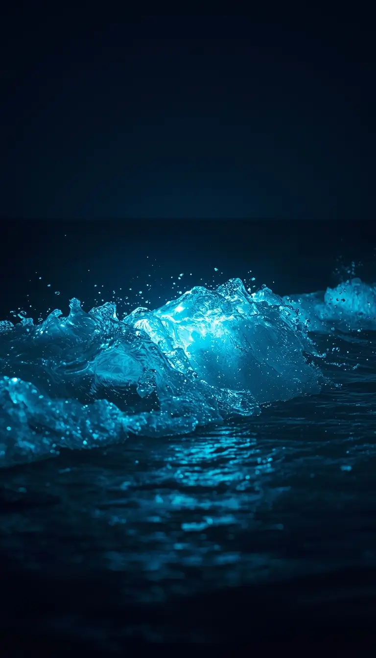 A stunning glowing blue ice splash emerging from dark water creating a powerful contrast against a deep black background perfect for OLED displays. This amoled-wallpaper-4k design delivers rich colors and deep blacks making it ideal for modern smartphones and screens. Perfect for users searching for dark-amoled-wallpaper, amoled-black-wallpaper-4k, super-amoled-black-wallpaper, amoled-wallpaper-black and ultra-hd-4k-amoled-wallpaper-1440p that enhance visual depth and battery efficiency.