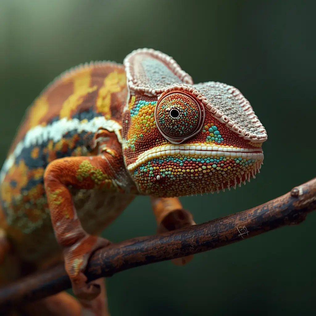 Colorful chameleon close up on branch detailed skin wildlife scene animal-wallpaper wild-animals-photos photo-of-animals nature