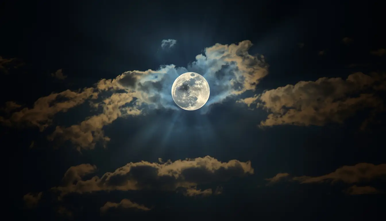 moon-light-photos full moon glowing through clouds in dark night sky wallpaper
