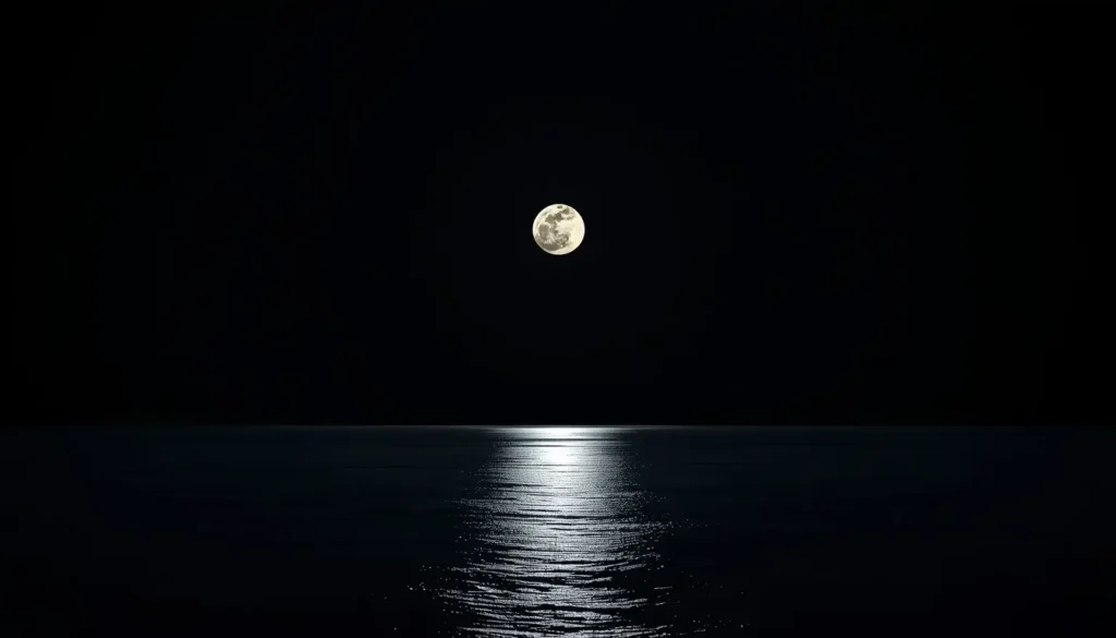 moon-light-photos of full moon reflecting on calm sea under dark night sky